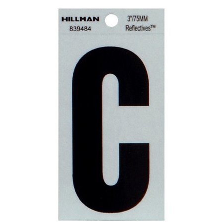 HILLMAN 3" Blk Refl Letter C 839484